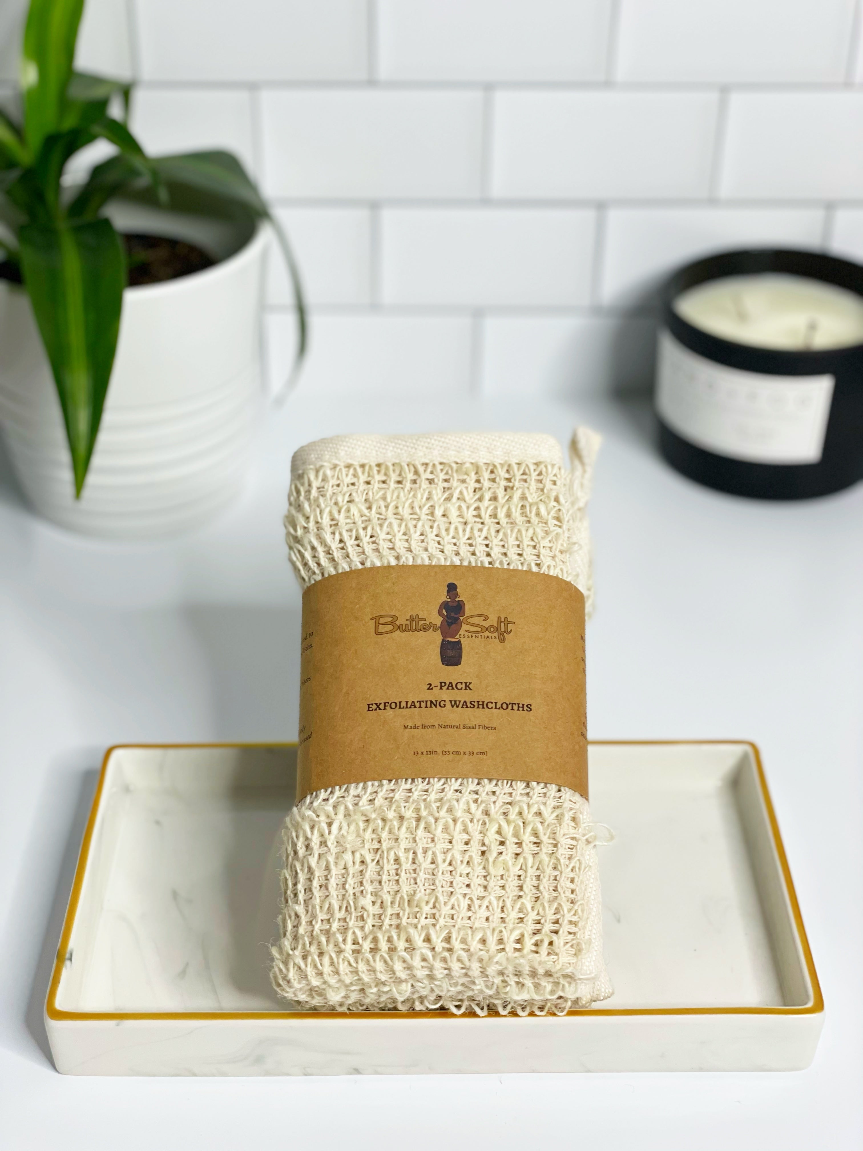 BSE Exfoliating Sisal Washcloths [2-Pack]